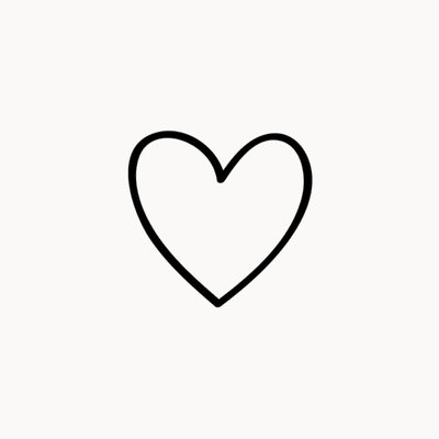 Black heart outline on a white background
