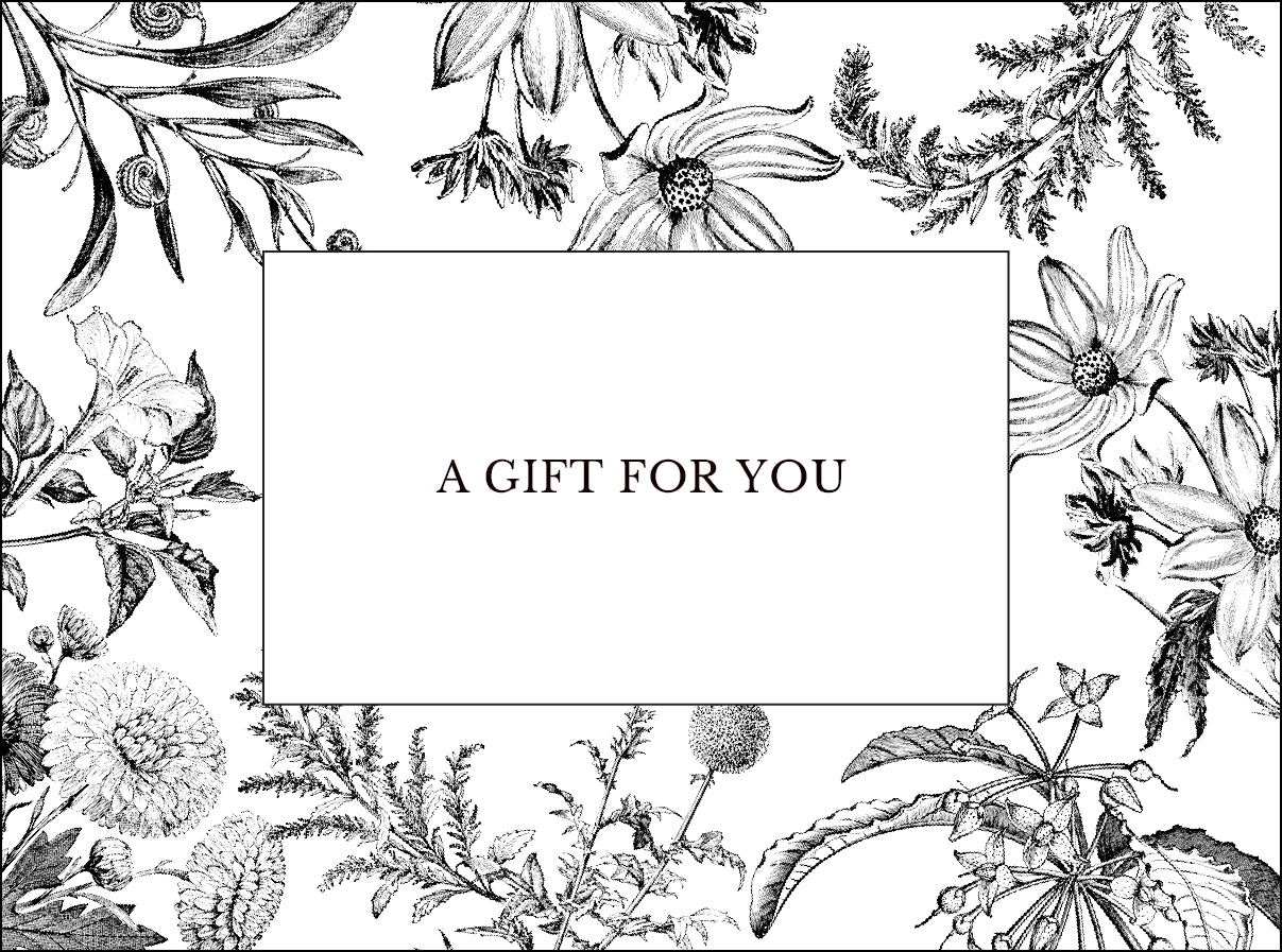 Floral botanical border with 'A Gift For You' text in the center